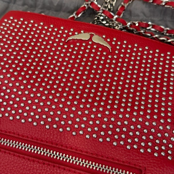 NWT Zadig & Voltaire Rock Nano Red Dotted Swiss Clutch Crossbody Bag - Picture 8 of 16